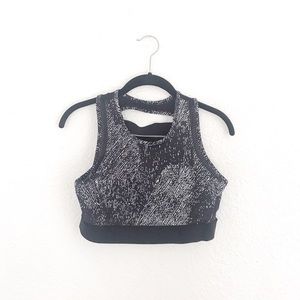 Black White Strappy Sports Bra